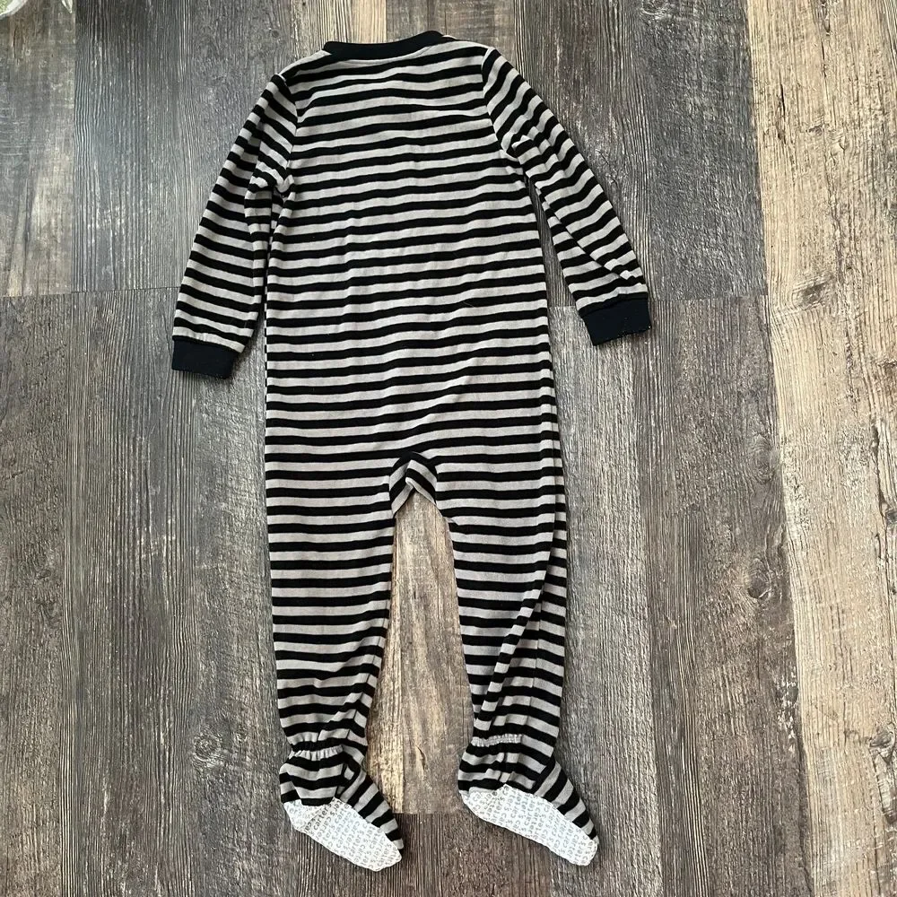 Carter's Bear‎ Striped Footed Sleeper Pajamas Zip-Up Size 3T
